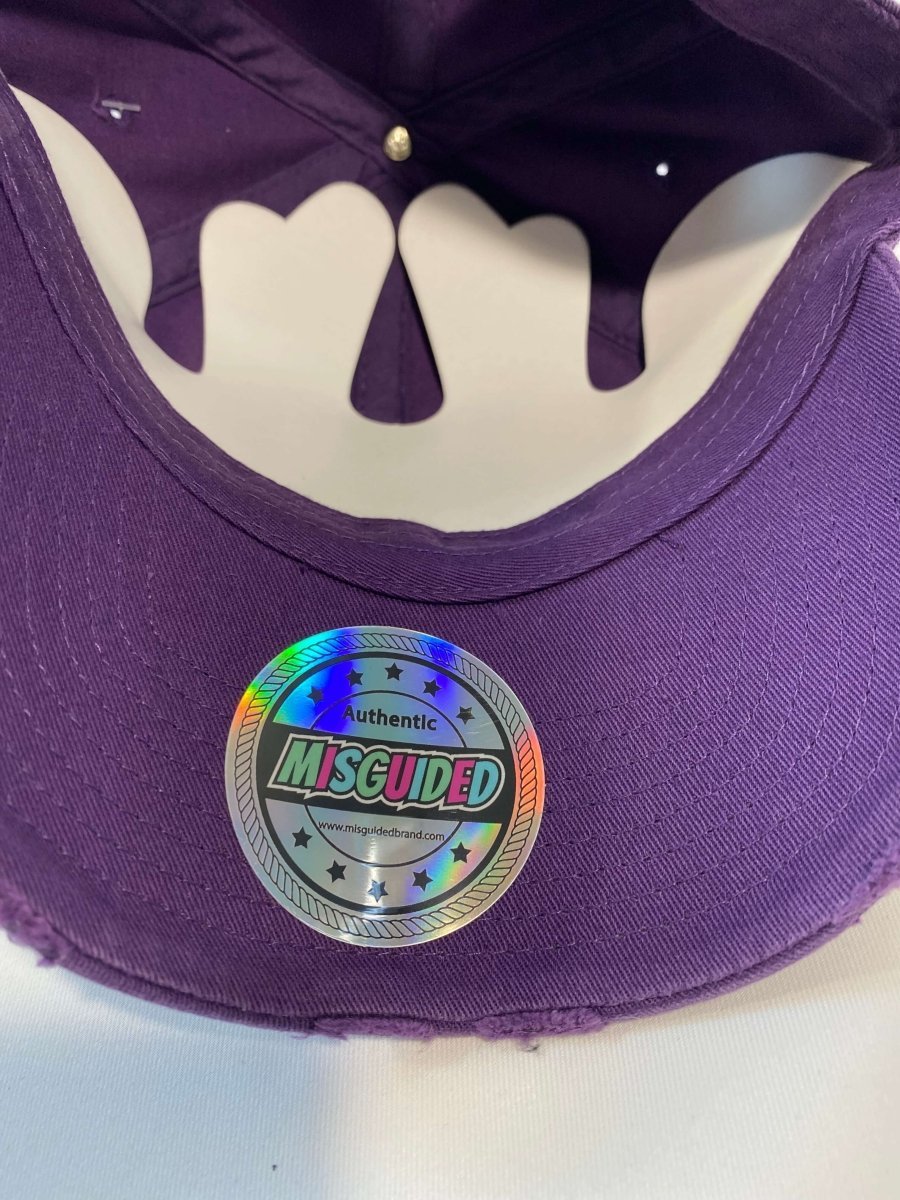 Misguided Distressed Dad Hat - Purple - Lucid Soles