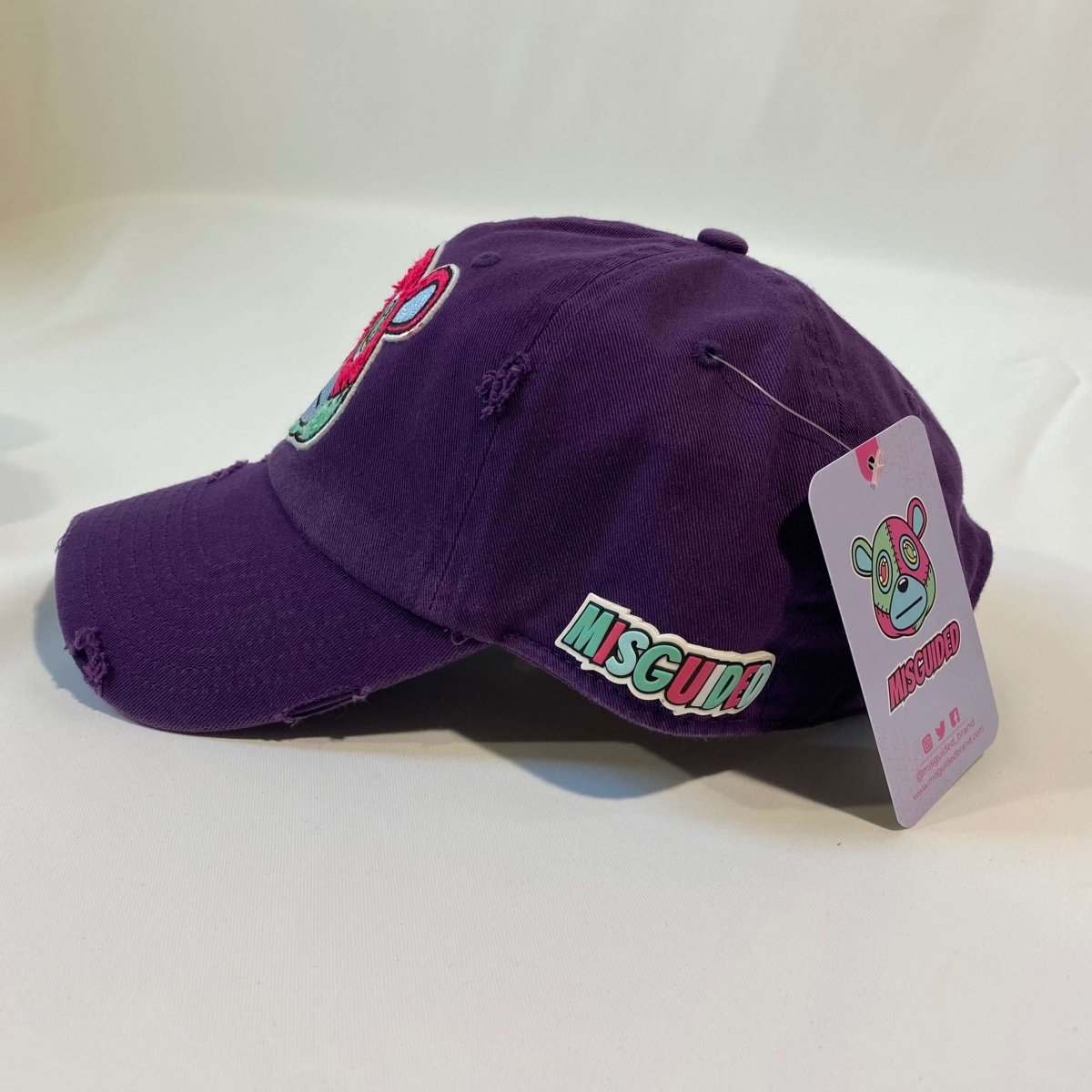 Misguided Distressed Dad Hat - Purple - Lucid Soles