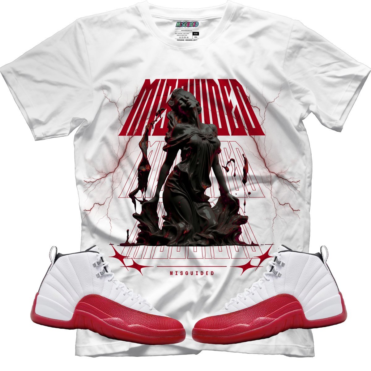 Misguided Godess (Air Jordan 12 Cherry) T-Shirt - Lucid Soles