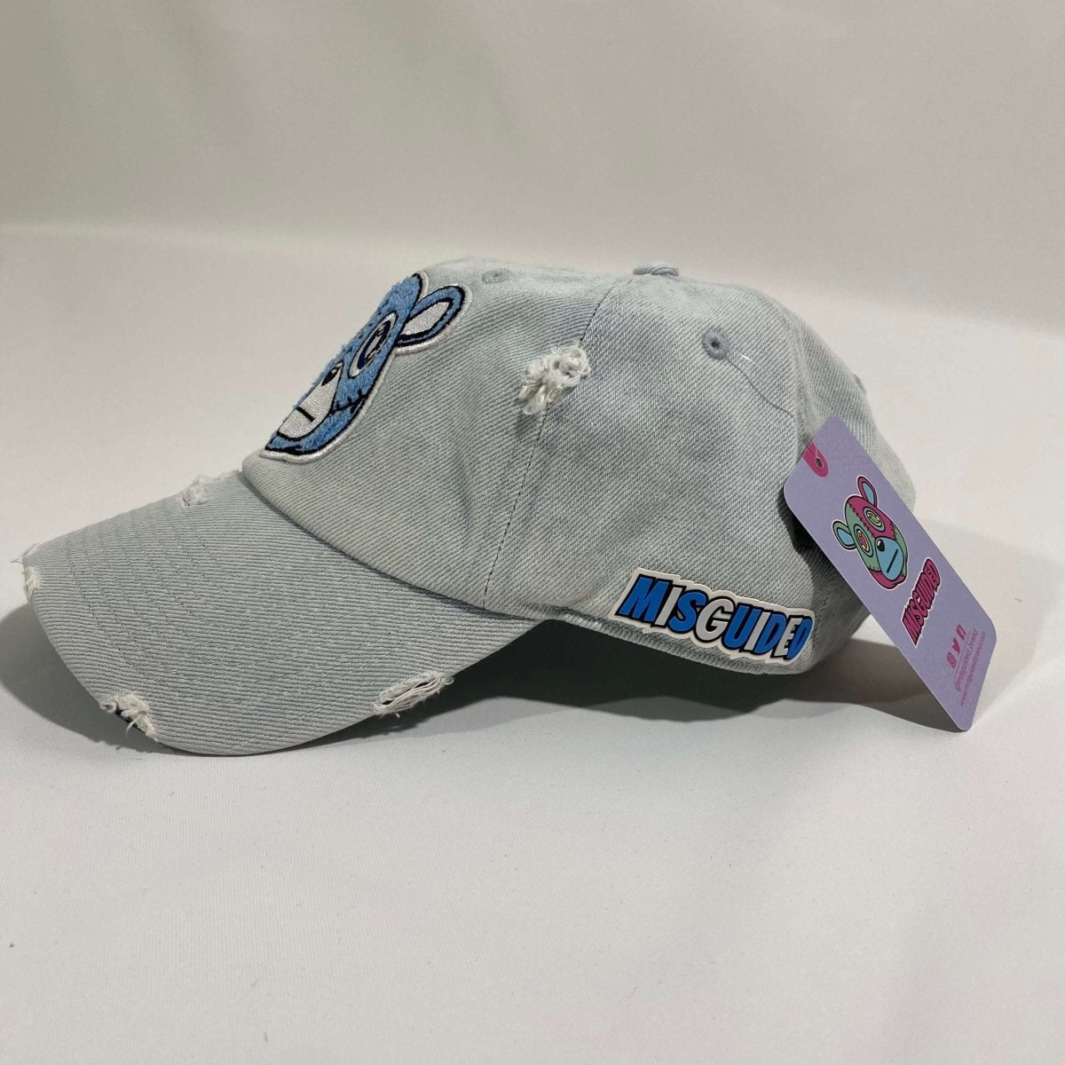 Misguided (UNC 6's) Distressed Dad Hat - Light Denim - Lucid Soles