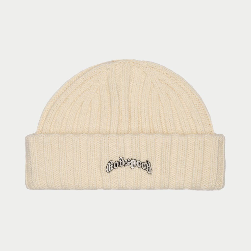 Godspeed Og Logo Emblem Beanie - Creme - Lucid Soles