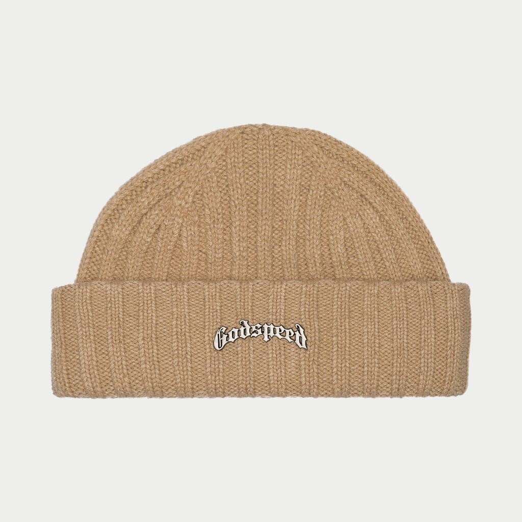 Godspeed Og Logo Emblem Beanie - Khaki - Lucid Soles