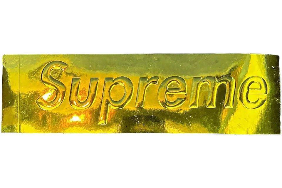 Supreme Embossed Metallic Gold Box Logo Sticker