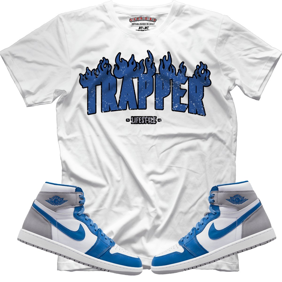 Trapper (Retro 1 True Blue) T-Shirt - Lucid Soles