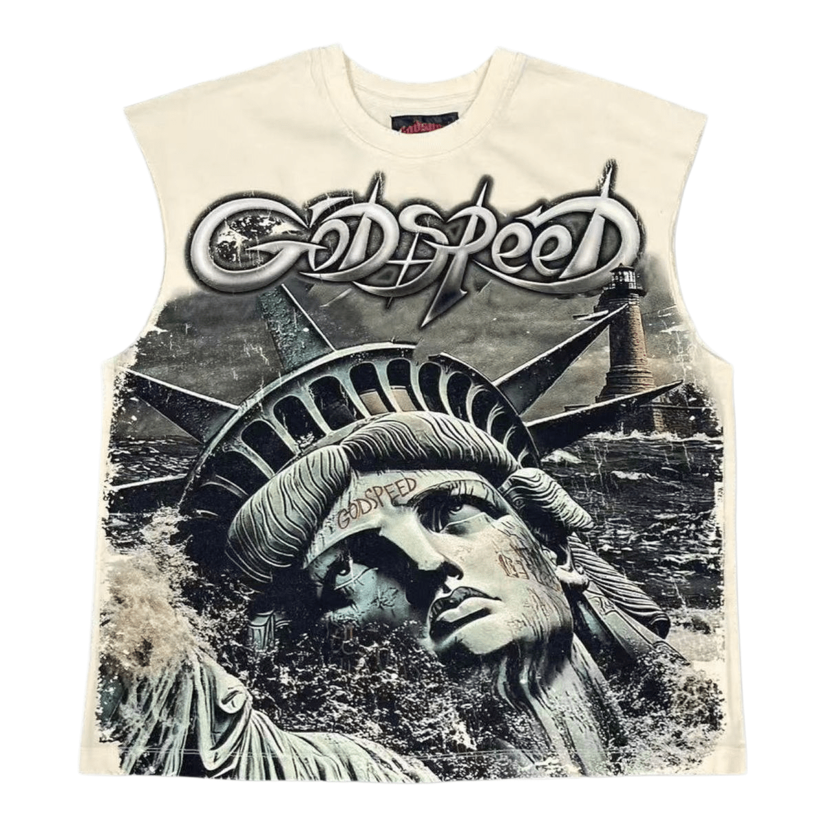 Godspeed Sunken Liberty 2 Sleeveless T-Shirt Bone - Lucid Soles