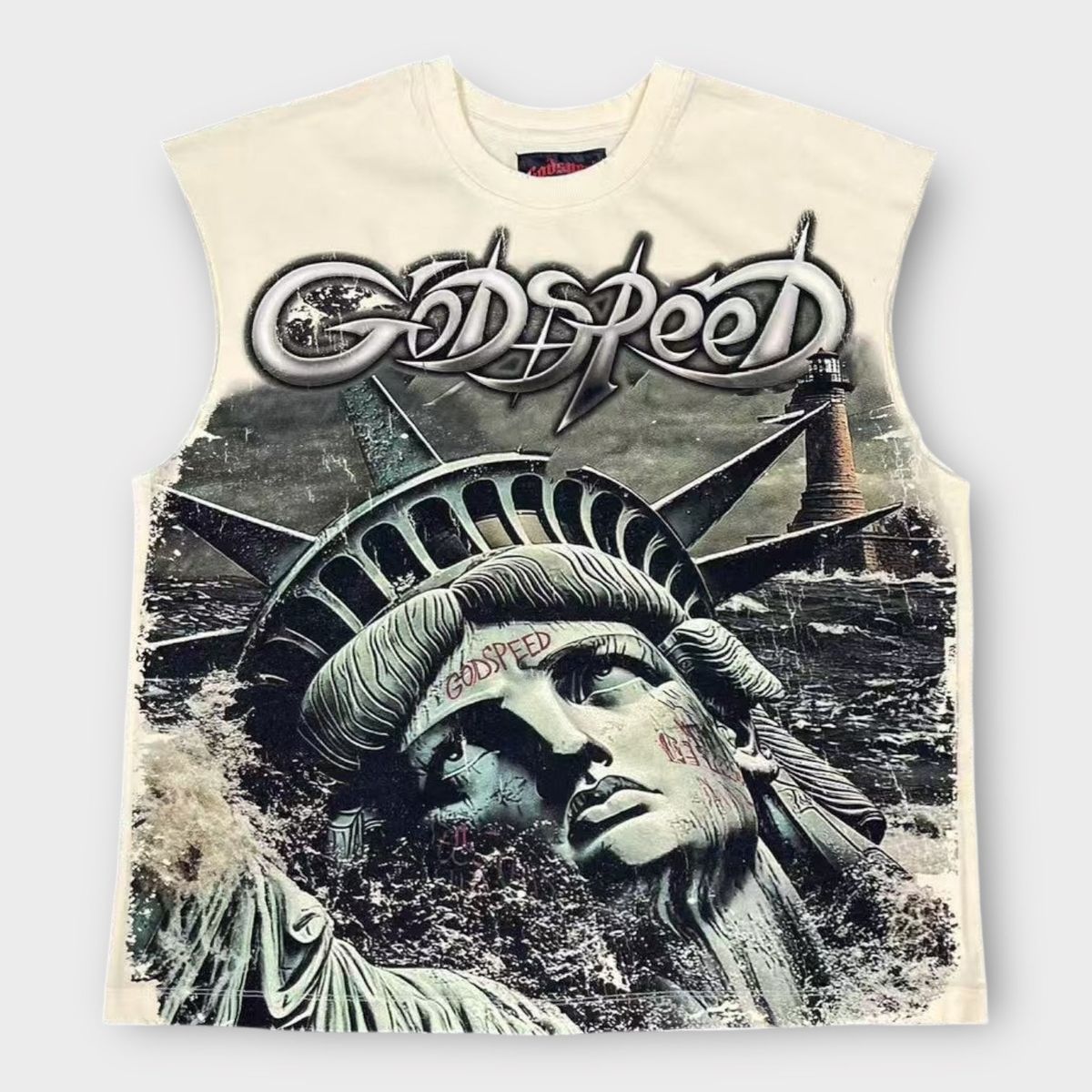 Godspeed Sunken Liberty 2 Sleeveless T-Shirt Bone - Lucid Soles