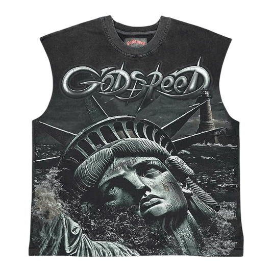 Godspeed Sunken Liberty 2 Sleeveless T-Shirt Black Wash - Lucid Soles