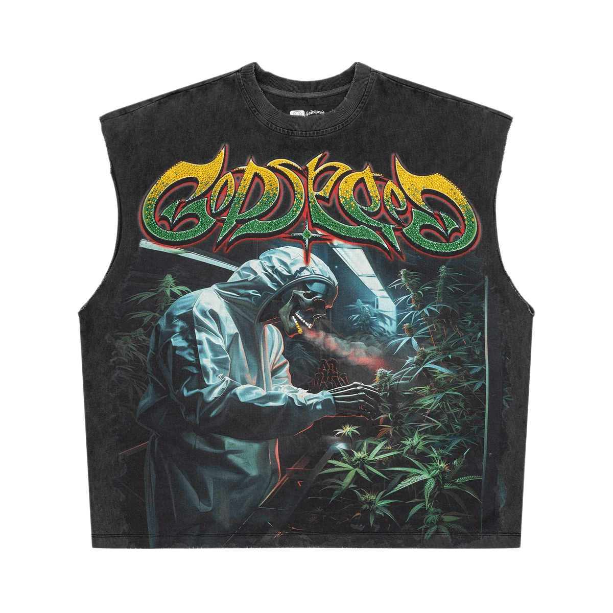 Godspeed 420 Indoor VVS Sleeveless T-Shirt Grey Wash - Lucid Soles