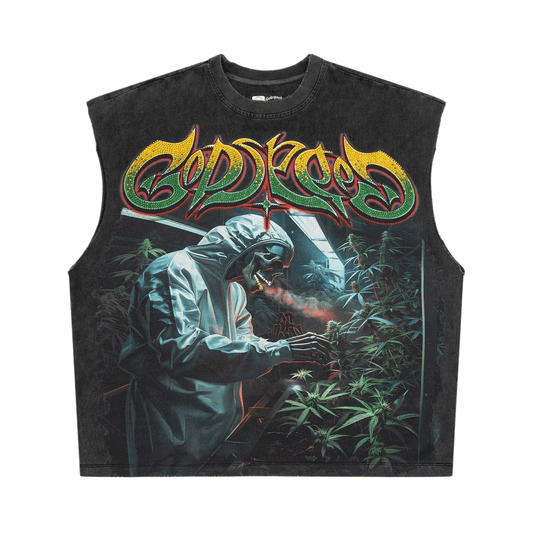 Godspeed 420 Indoor VVS Sleeveless T-Shirt Grey Wash - Lucid Soles