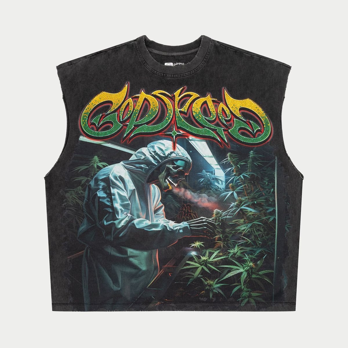 Godspeed 420 Indoor VVS Sleeveless T-Shirt Grey Wash - Lucid Soles