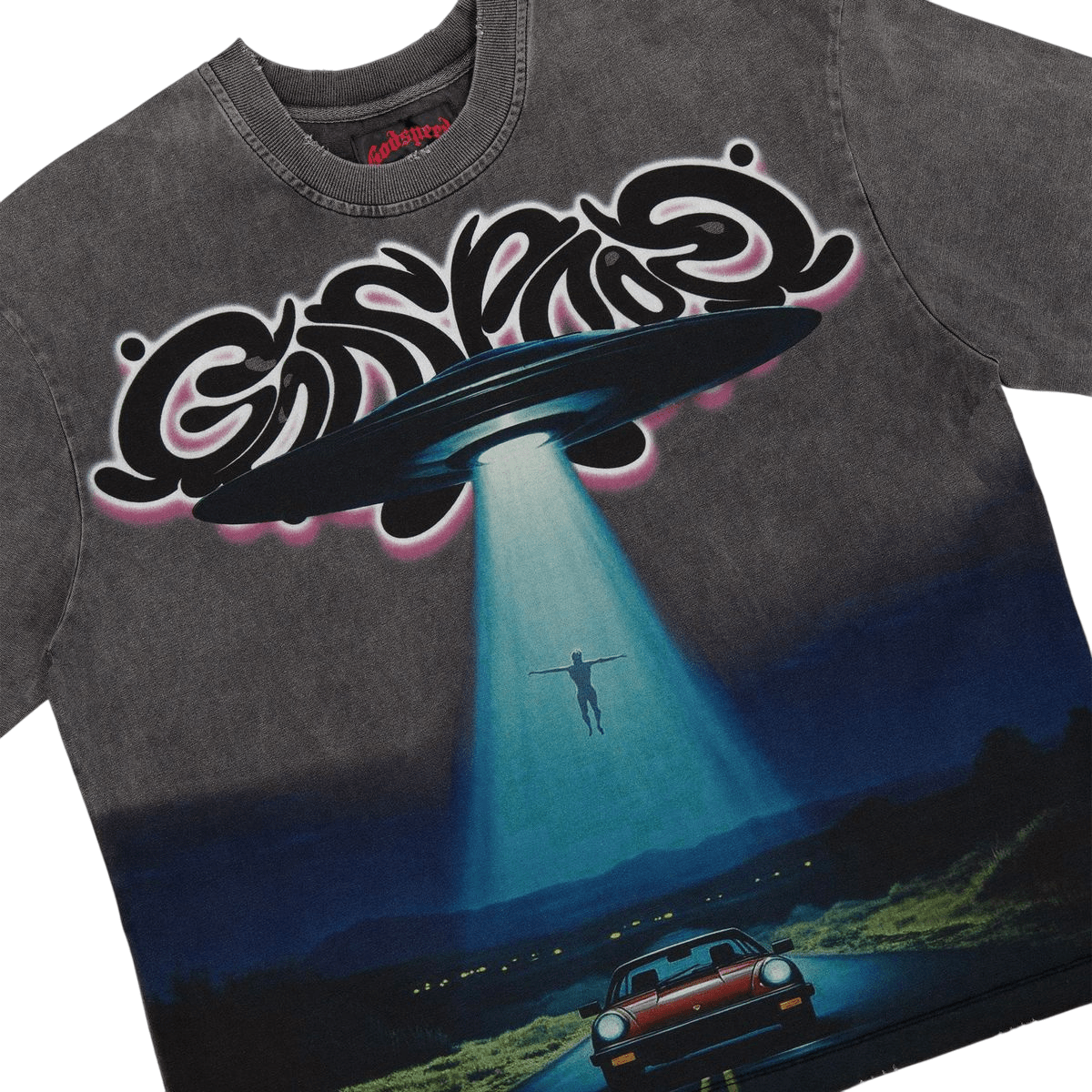 Godspeed O.B.E Abduction T-Shirt Grey Wash - Lucid Soles