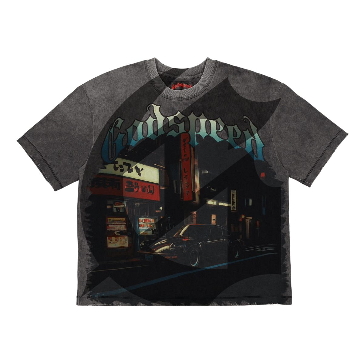 Godspeed Pit Stop: Tokyo T-Shirt Grey Wash - Lucid Soles