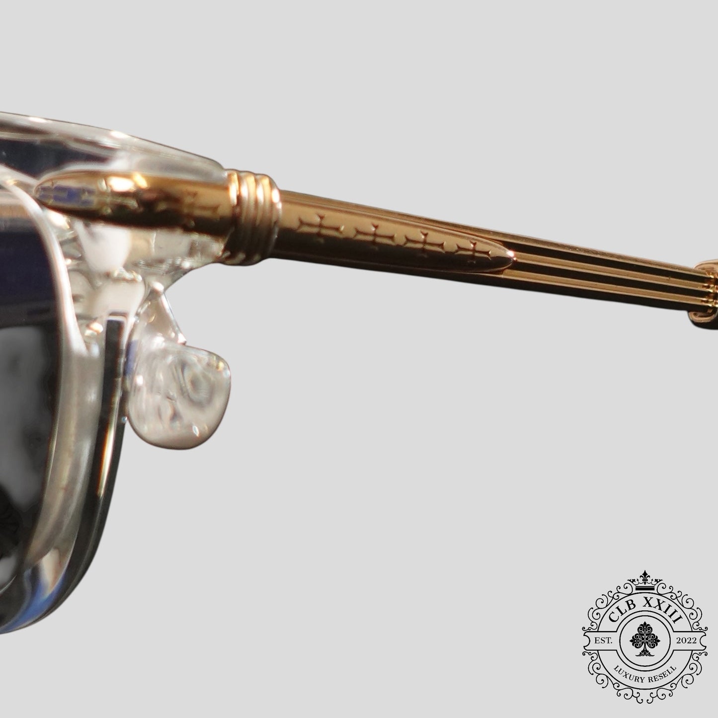 Chrome Hearts Tittansluvr Glasses in Clear/Gold - Lucid Soles
