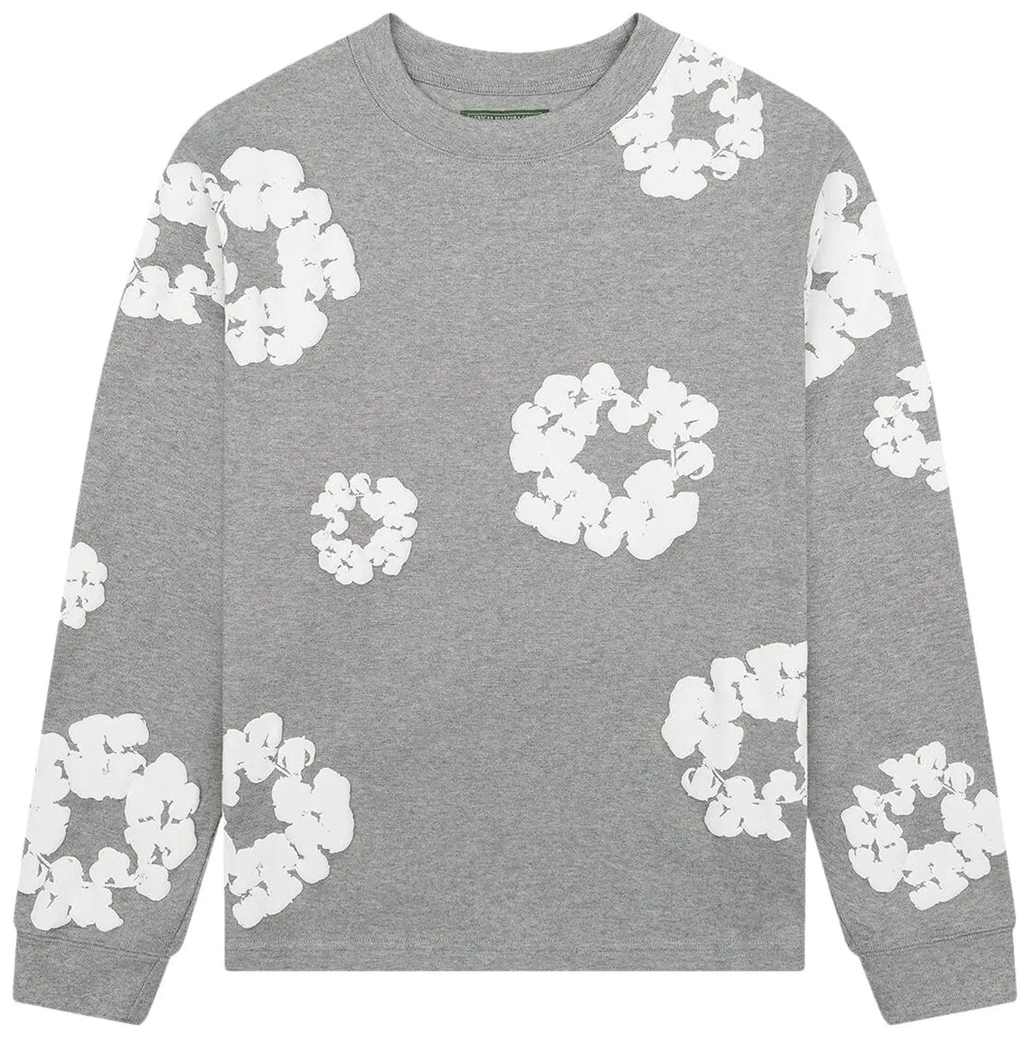 Denim Tears Long Sleeve Cotton Wreath Tee (Grey)