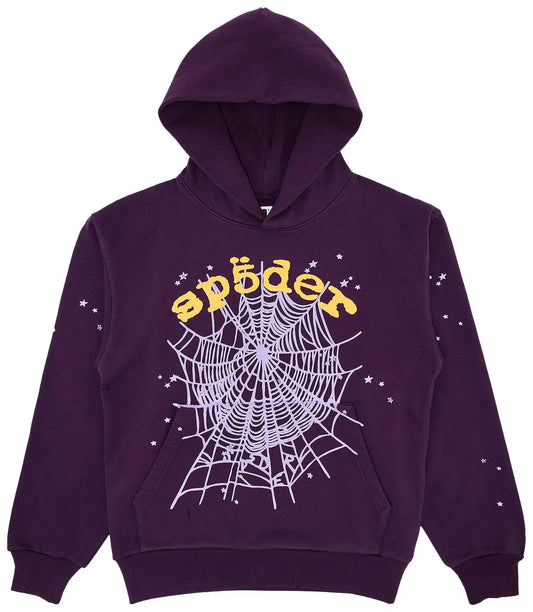 Sp5der Purple Star OG Web V2 Hoodie (Purple "Lakers")