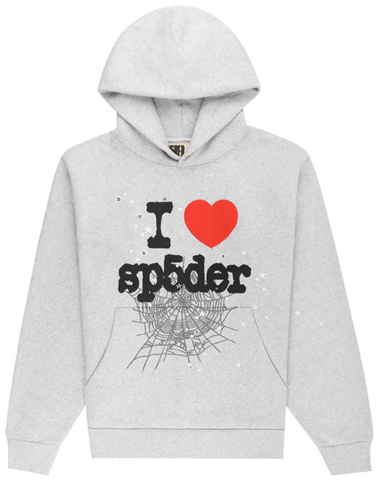 Sp5der Souvenir I Heart Hoodie Heather (Grey)