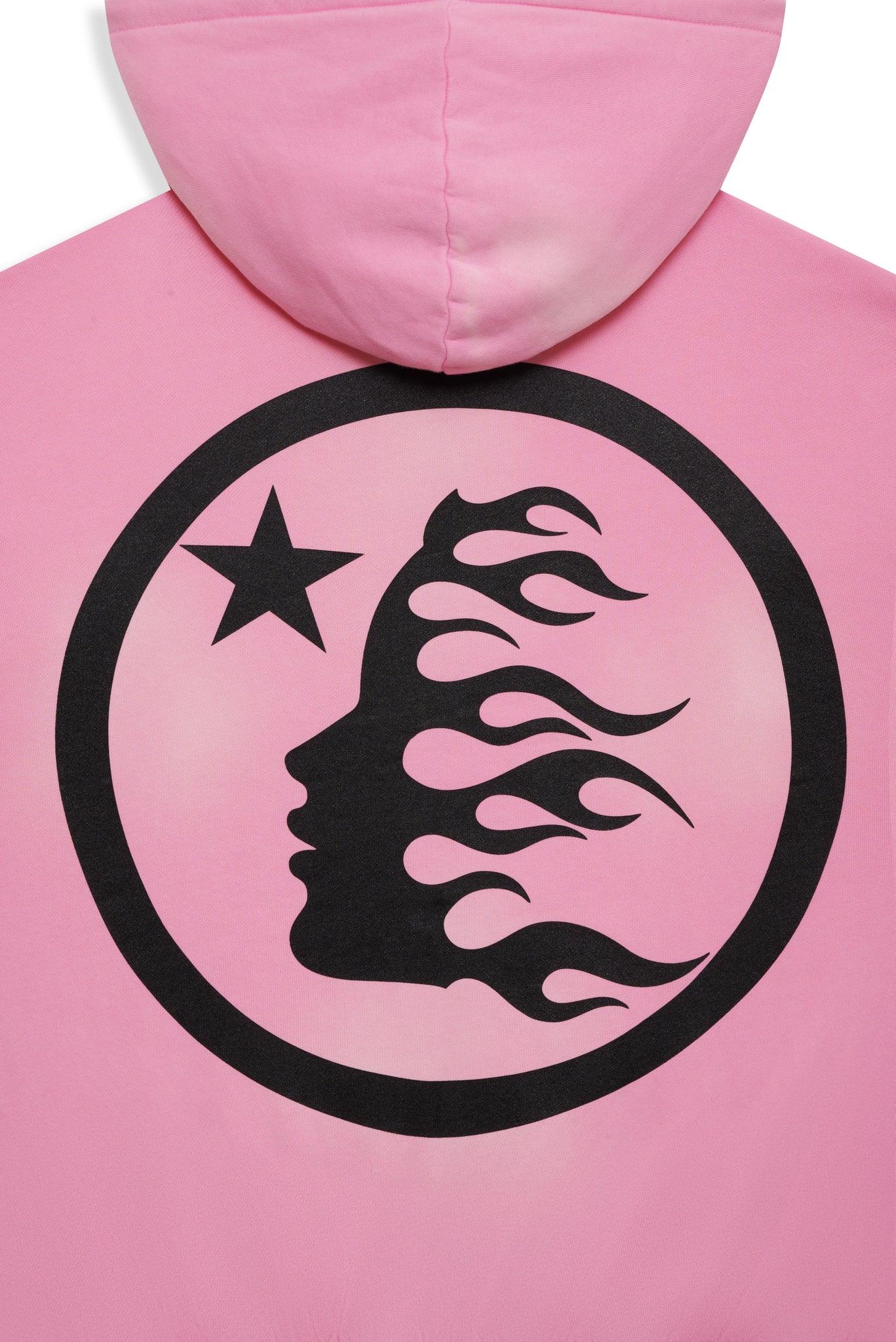Hellstar Sports Flame Zip-Up Hoodie (Pink Valentine's Day)