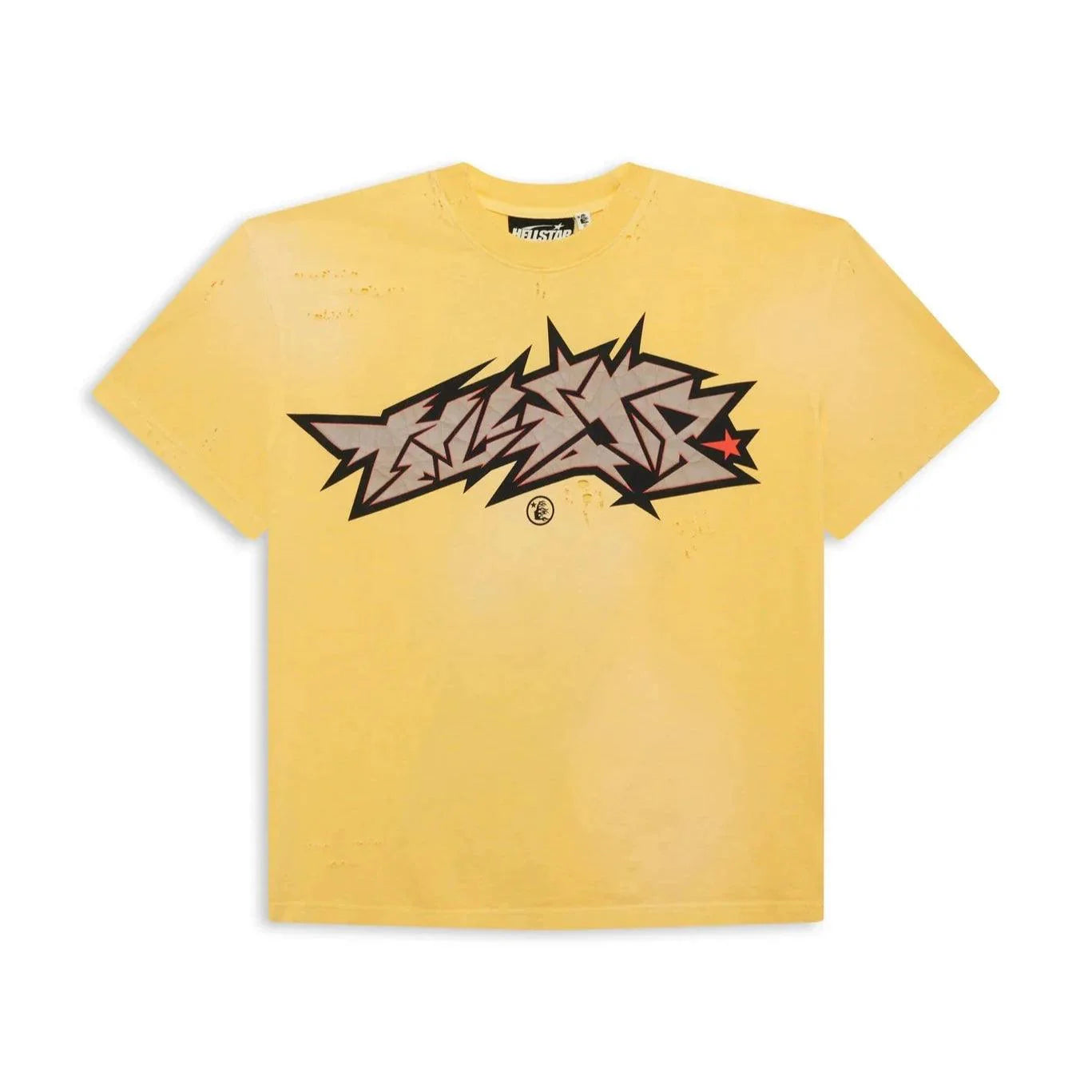 Hellstar Crack Print T-Shirt (Yellow)