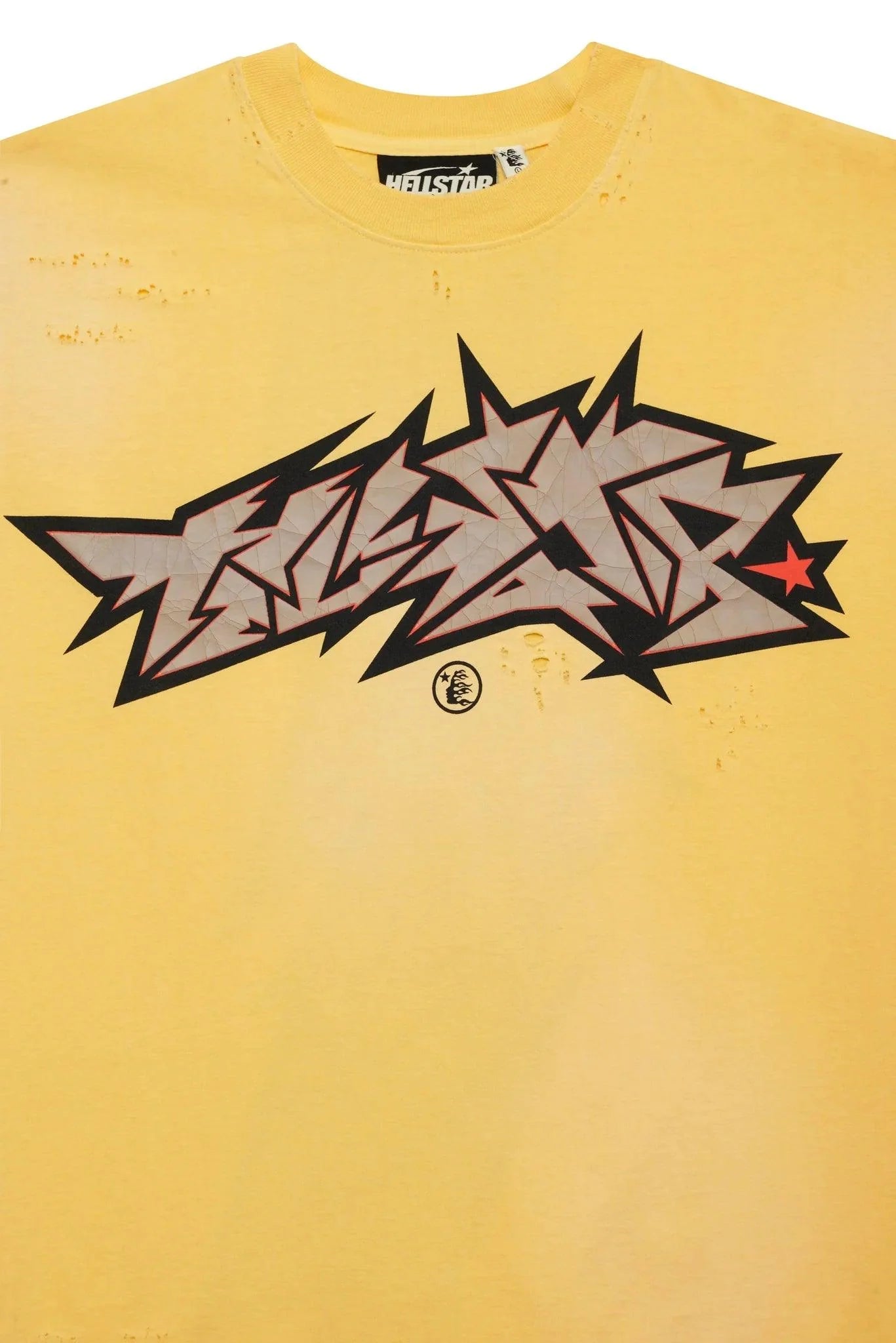Hellstar Crack Print T-Shirt (Yellow)