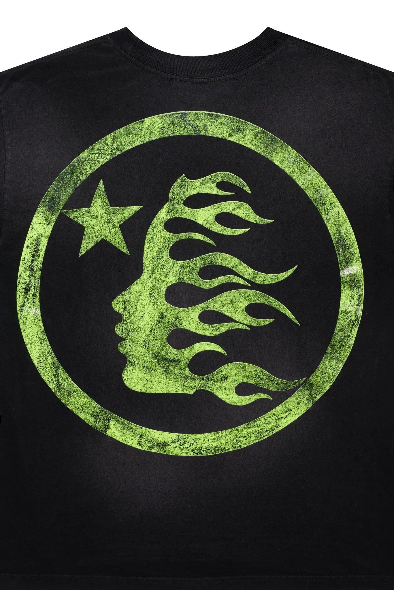 Hellstar Studios Classic Cracked T-Shirt Black & Green - Lucid Soles