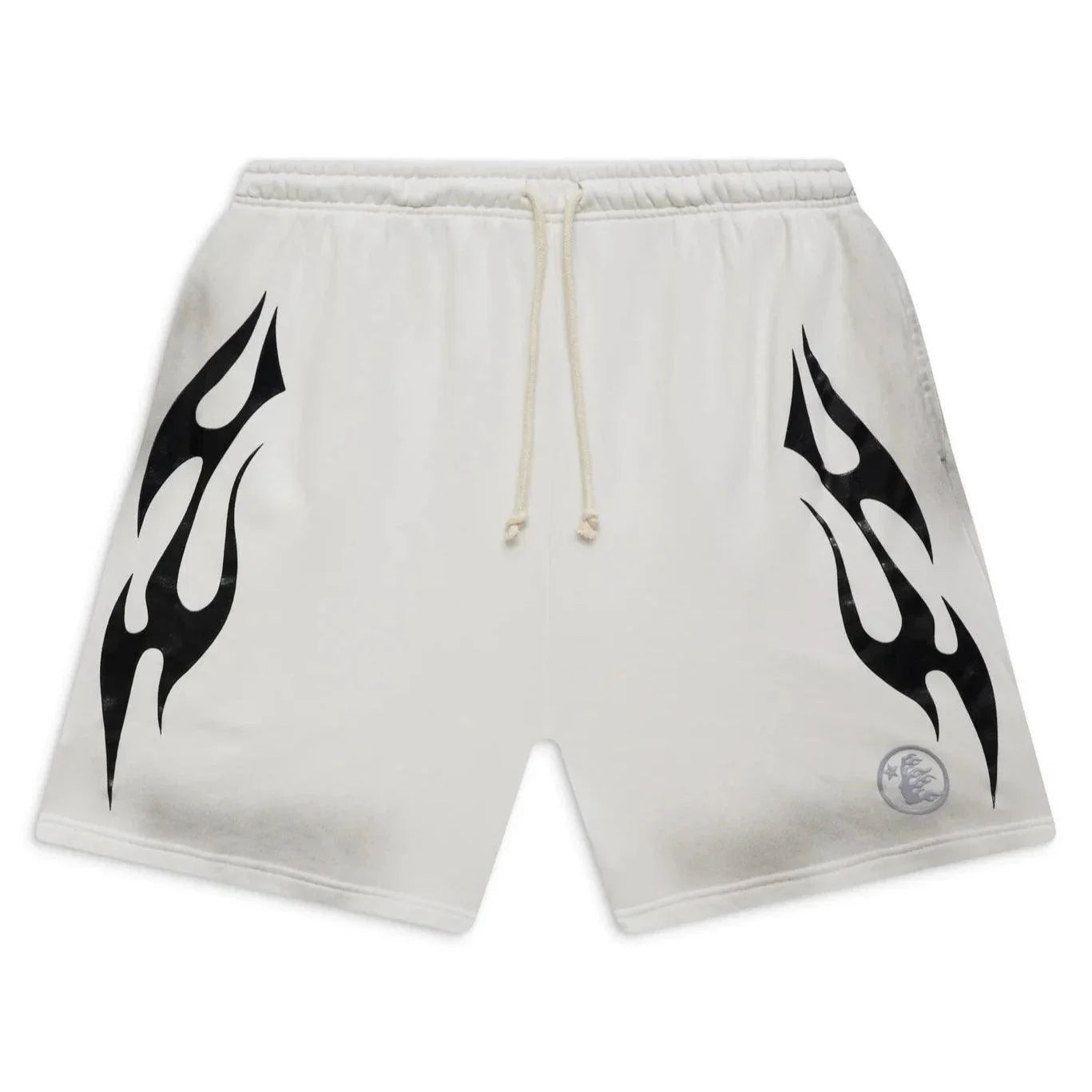 Hellstar Flame Shorts (White & Grey)