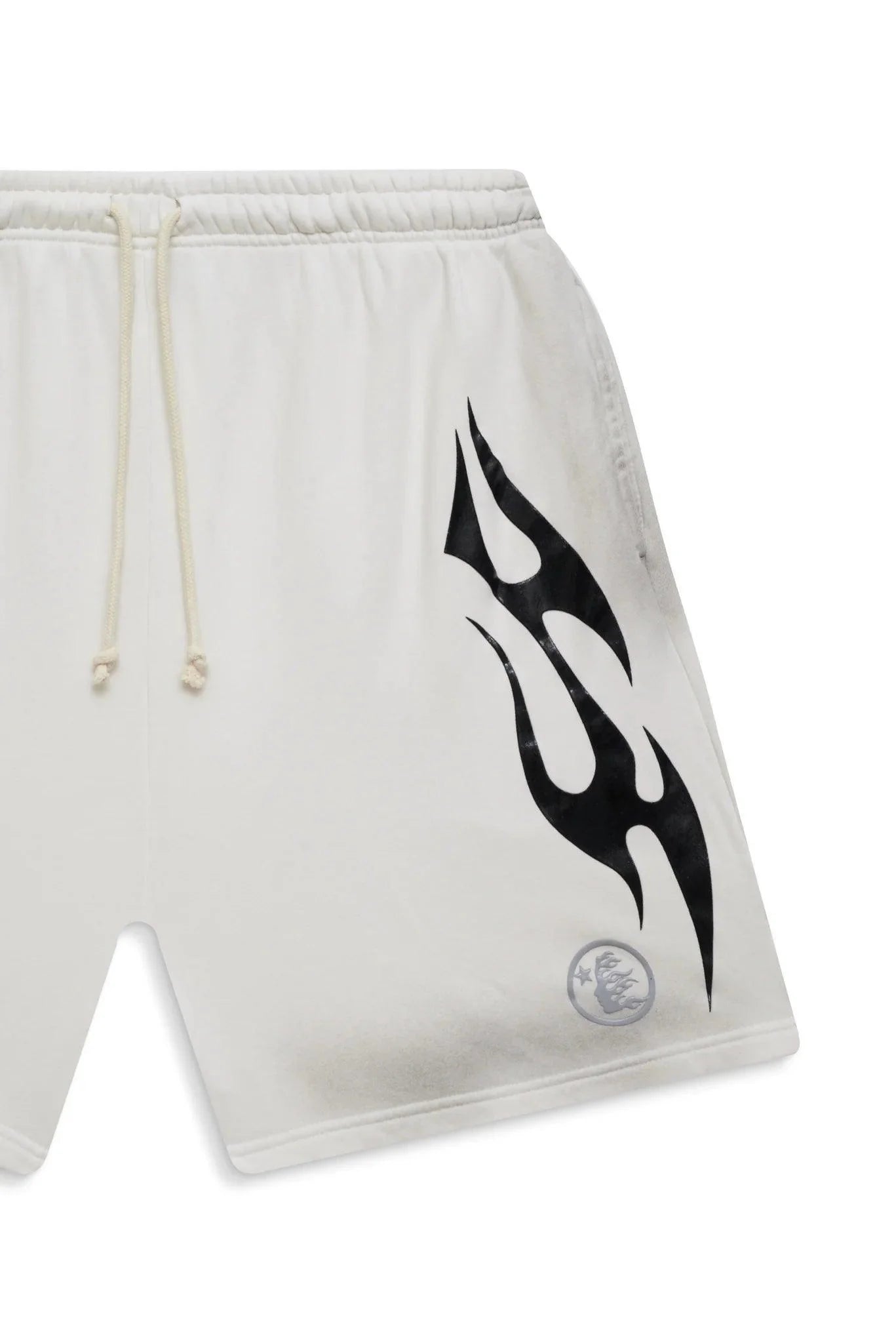 Hellstar Flame Shorts (White & Grey)