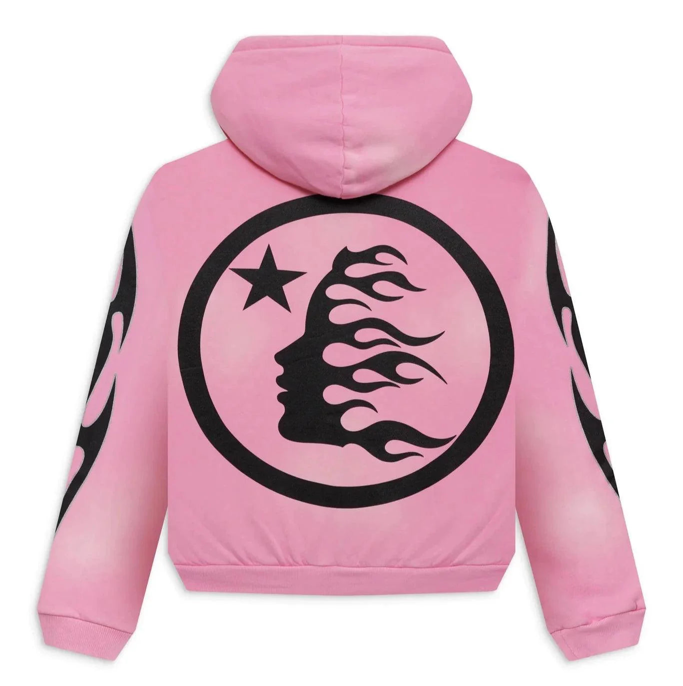 Hellstar Sports Flame Zip-Up Hoodie (Pink Valentine's Day)