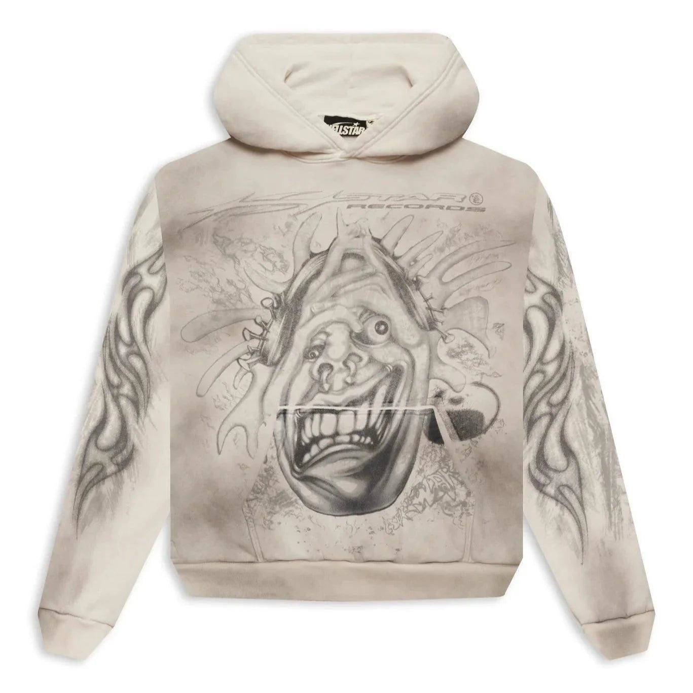 Hellstar HStar Records Hoodie White - Lucid Soles