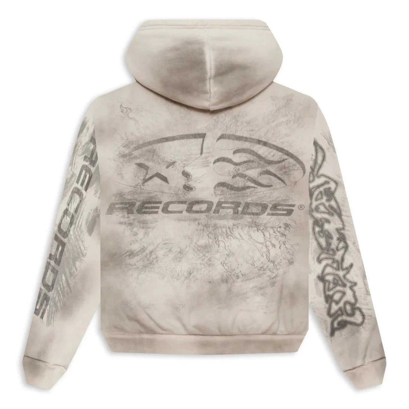 Hellstar HStar Records Hoodie White - Lucid Soles