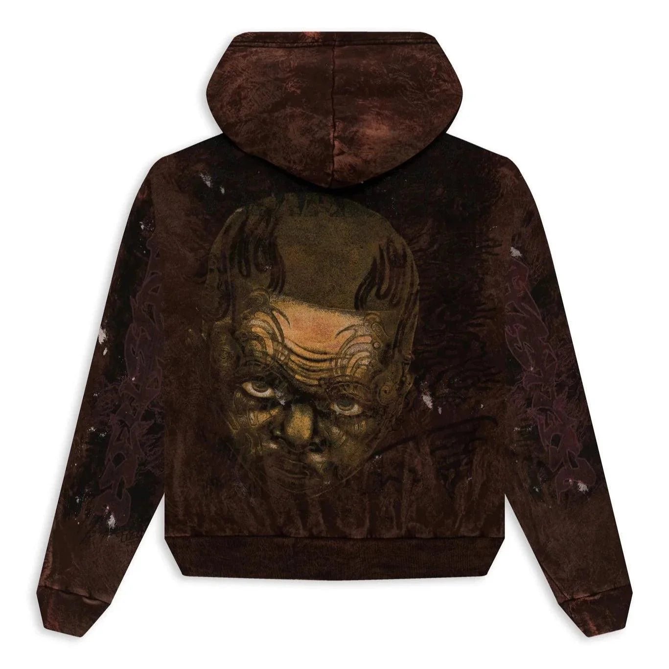 Hellstar HStar Graffiti Zip - Up Hoodie Brown - Lucid Soles