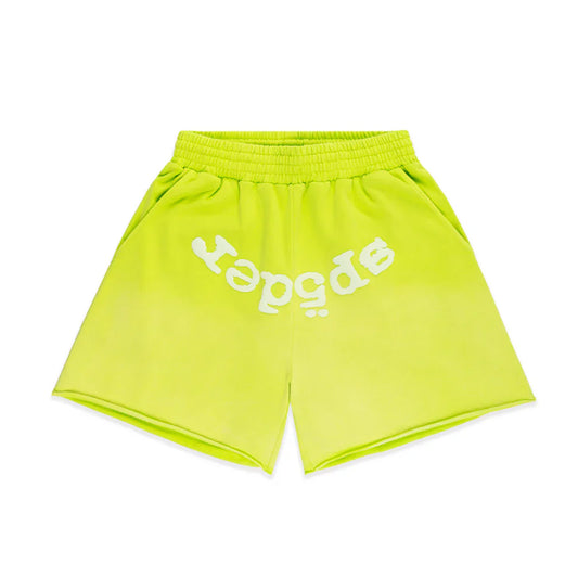 Sp5der OG Web V2 Sweat shorts (Acid Green)