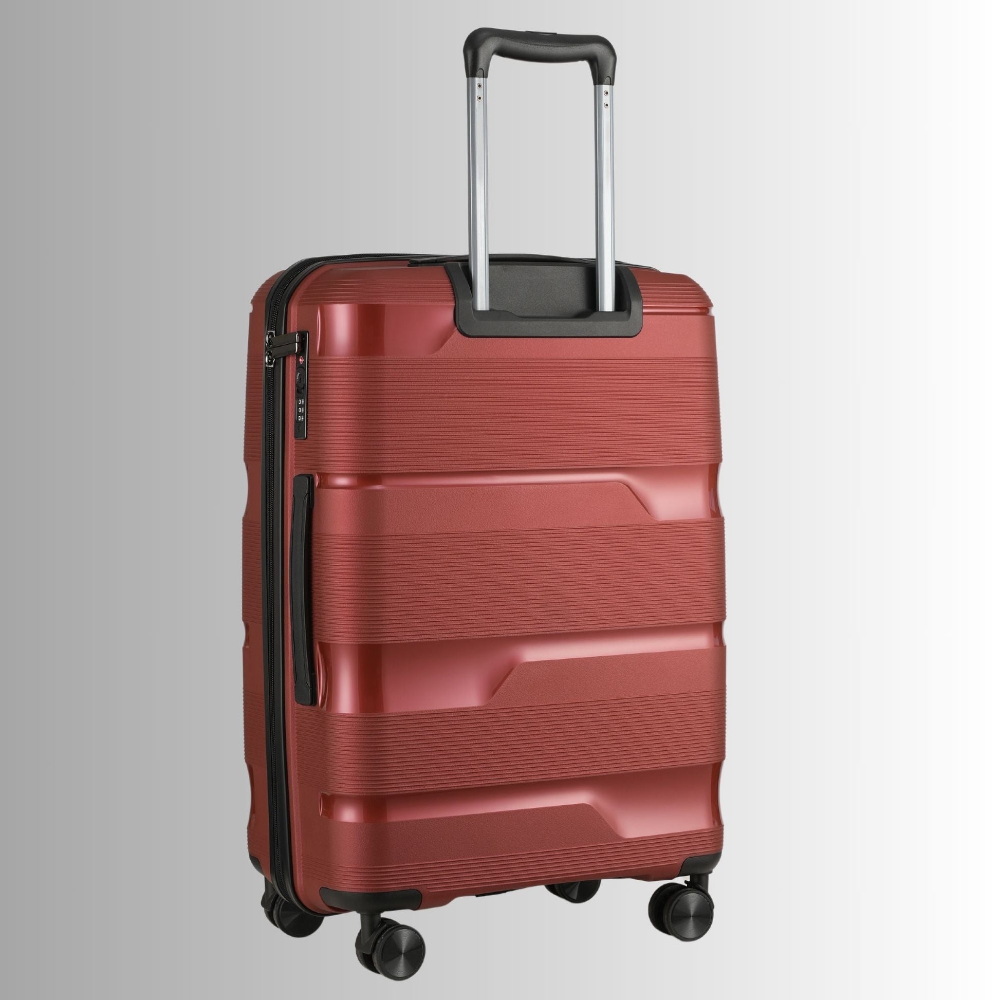 24 - inch Red Hardcase Roller Luggage with 360° Wheels & TSA Lock - Lucid Soles