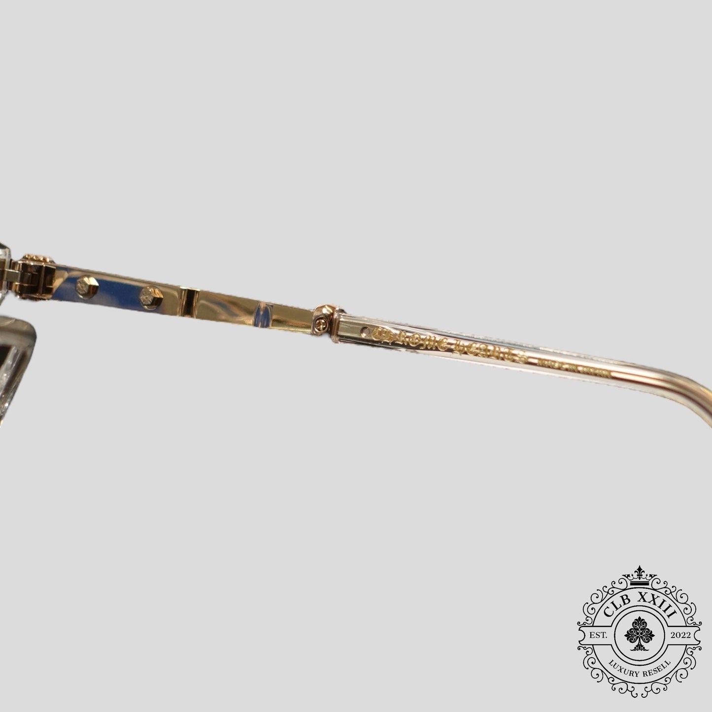 Chrome Hearts Tittansluvr Glasses in Clear/Gold - Lucid Soles
