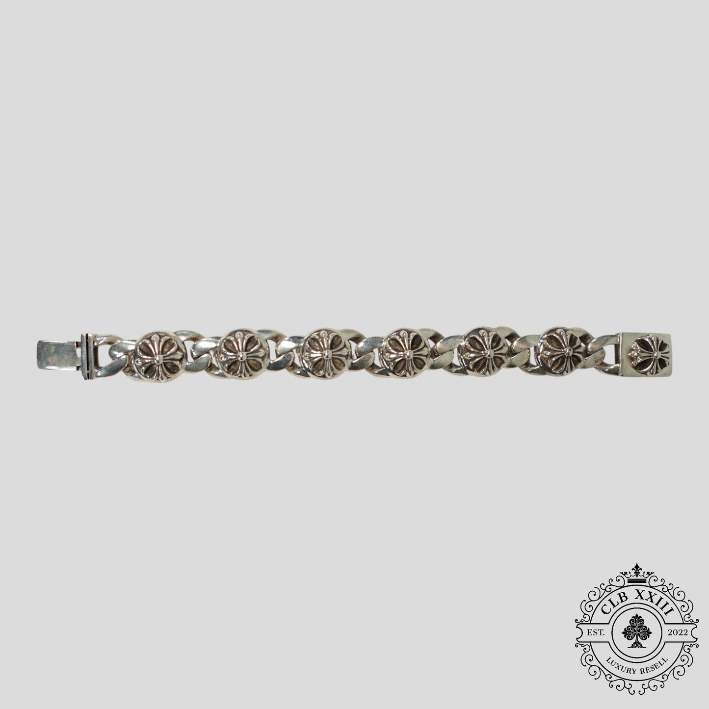 Chrome Hearts Cross 6 Link Cuban Bracelet in Silver - Lucid Soles
