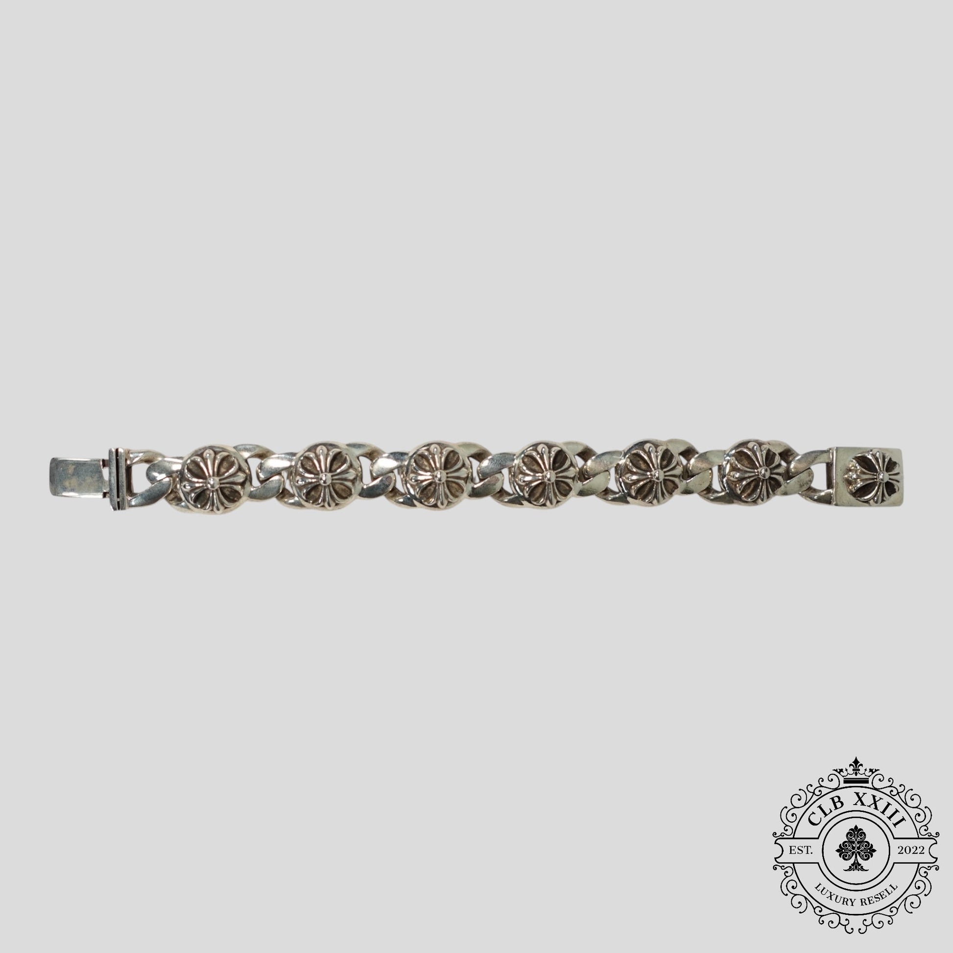 Chrome Hearts Cross 6 Link Cuban Bracelet in Silver - Lucid Soles