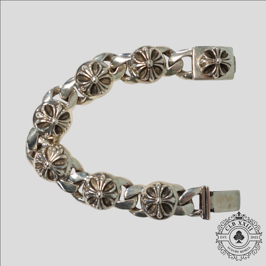 Chrome Hearts Cross 6 Link Cuban Bracelet in Silver - Lucid Soles