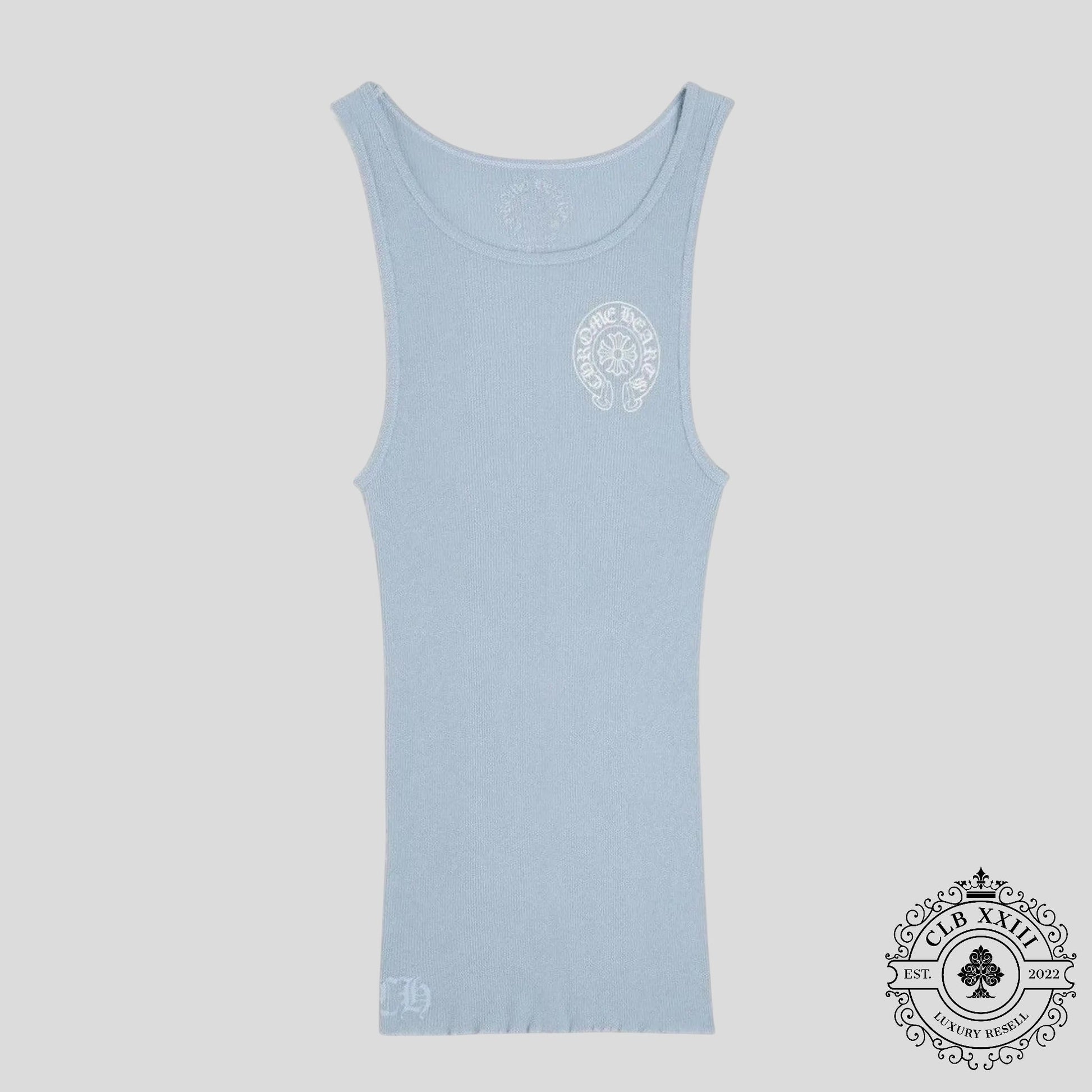 Chrome Hearts Rib Tank in Baby Blue - Lucid Soles