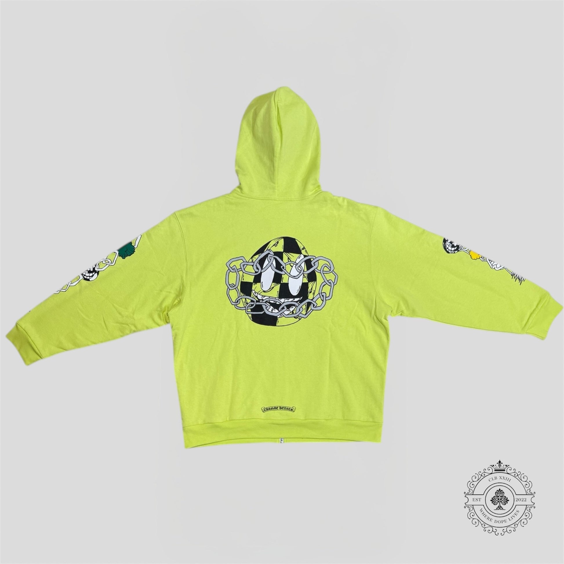 CHROME HEARTS MATTY BOY LINK ZIP UP THERMAL HOODIE (GREEN) - Lucid Soles