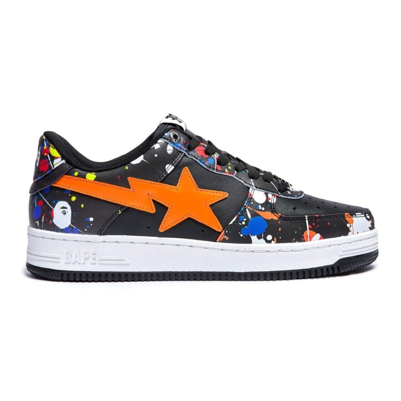 A Bathing Ape Bape Sta Paint Splatter Black - Lucid Soles