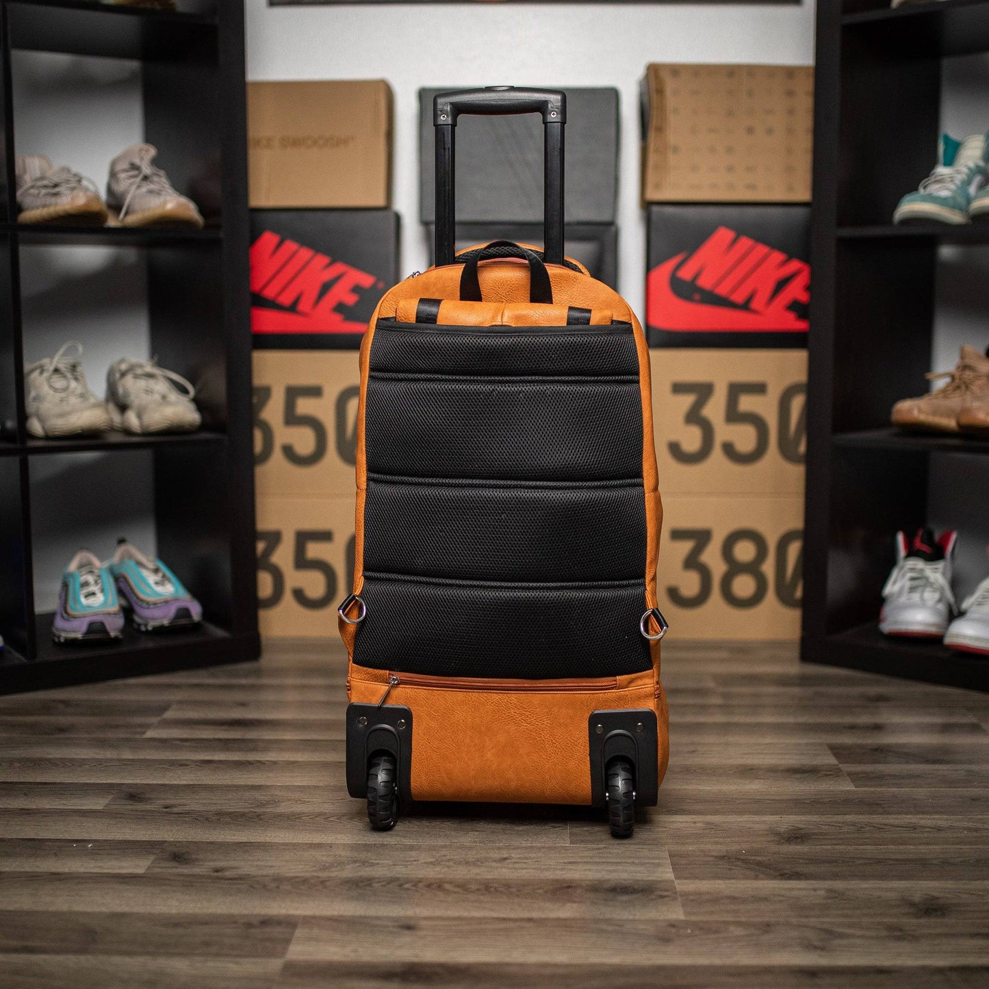 Brown Leather Roller Carry - on Set - Lucid Soles