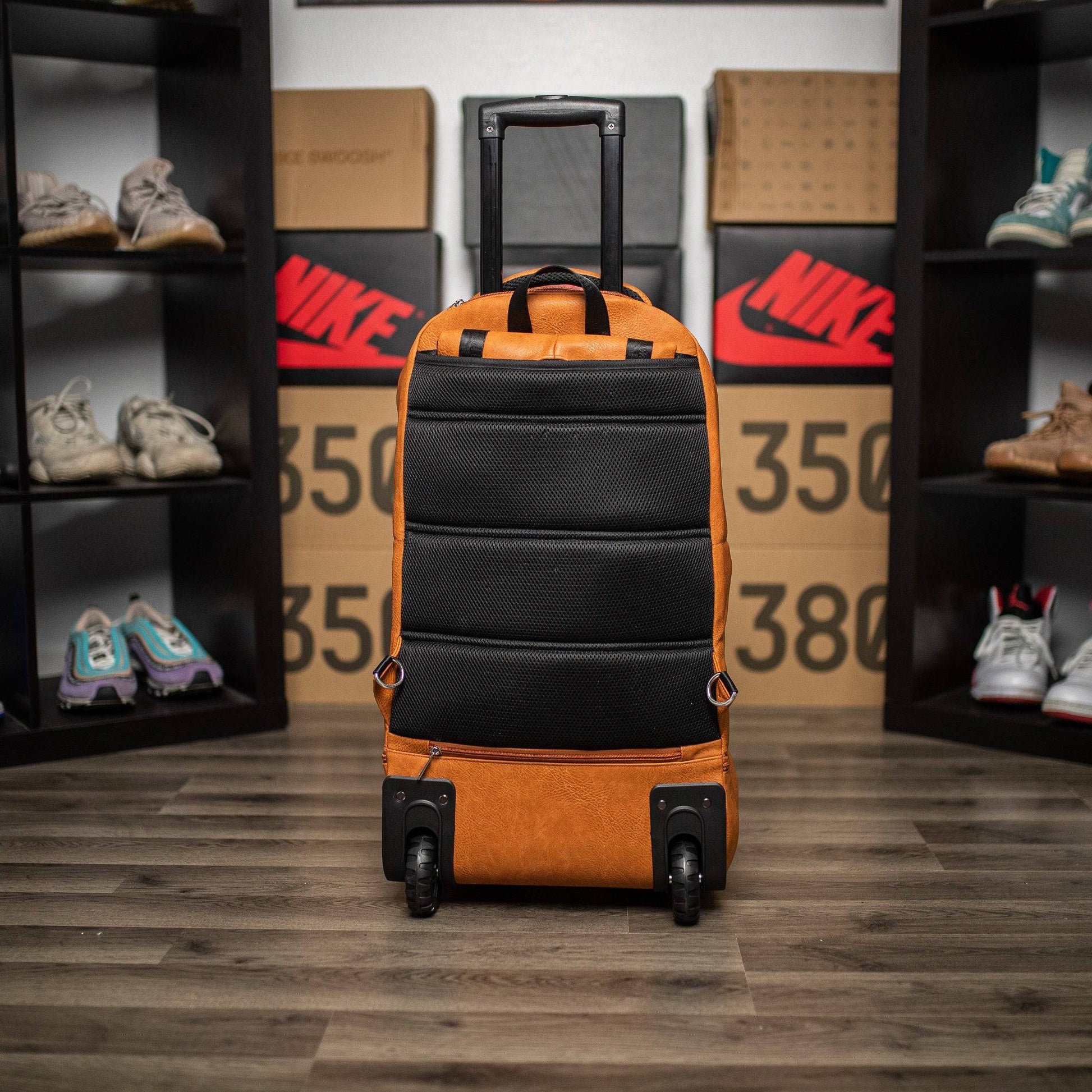 Brown Leather Roller Carry - on Set - Lucid Soles