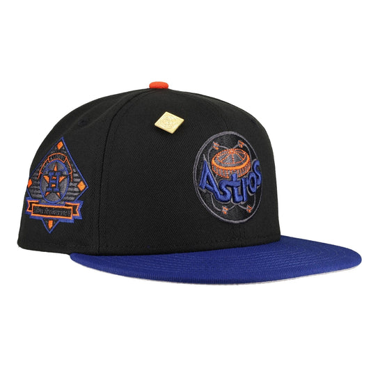 Houston Astros 25th Silver Anniversary Patch Black 59Fifty Fitted Hat - Lucid Soles