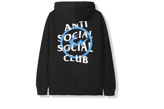 Anti Social Social Club x Fragment Blue Bolt Hoodie (FW19) Black - Lucid Soles