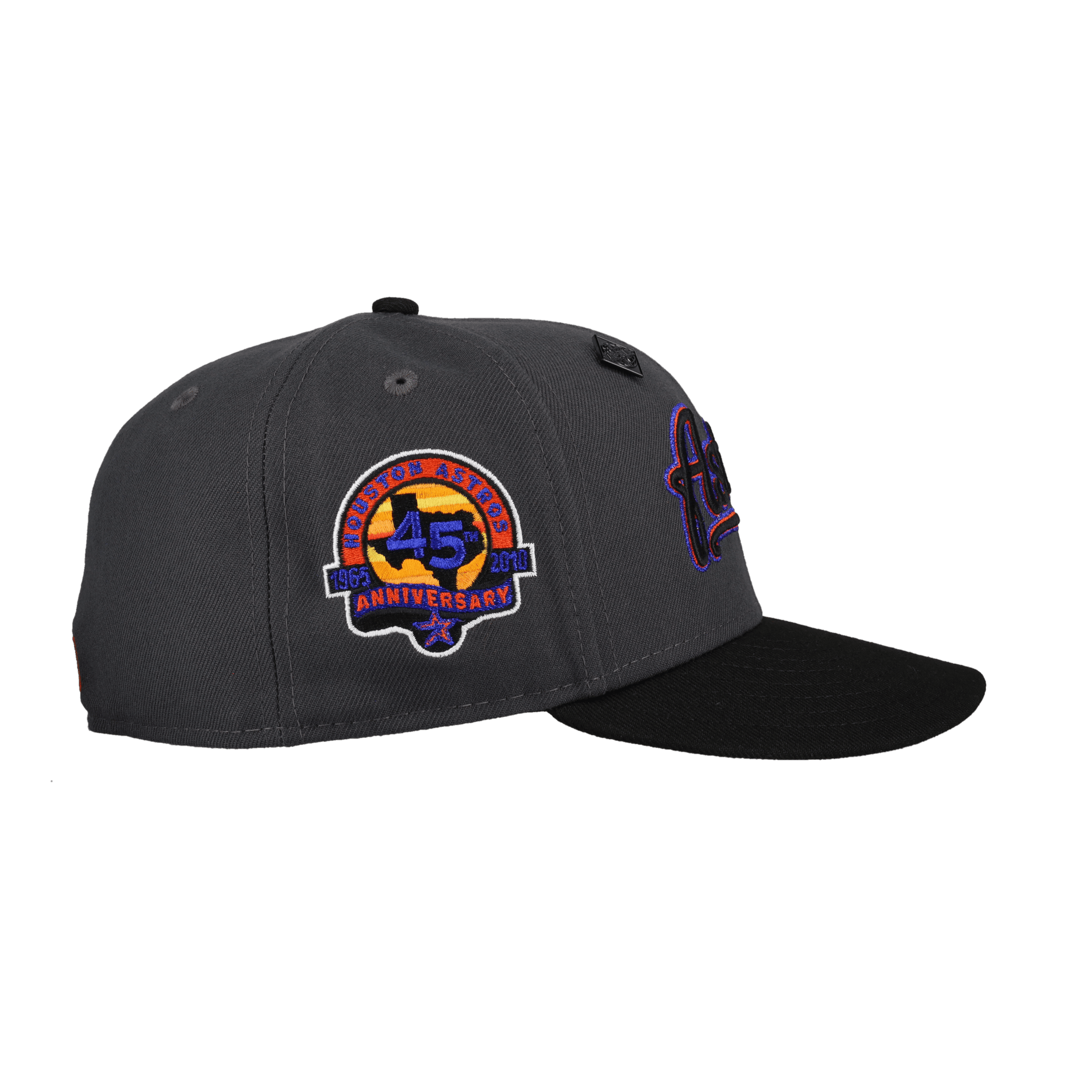 Houston Astros 45th Anniversary Metallic Graphite/Black 59Fifty Fitted Hat - Lucid Soles