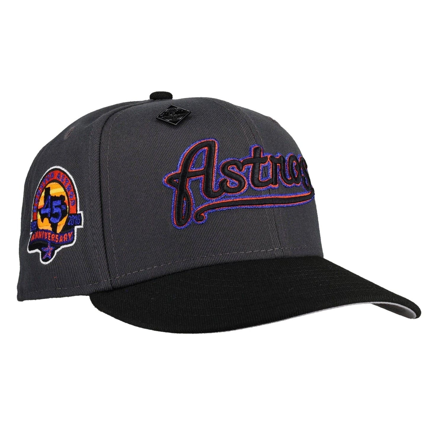 Houston Astros 45th Anniversary Metallic Graphite/Black 59Fifty Fitted Hat - Lucid Soles