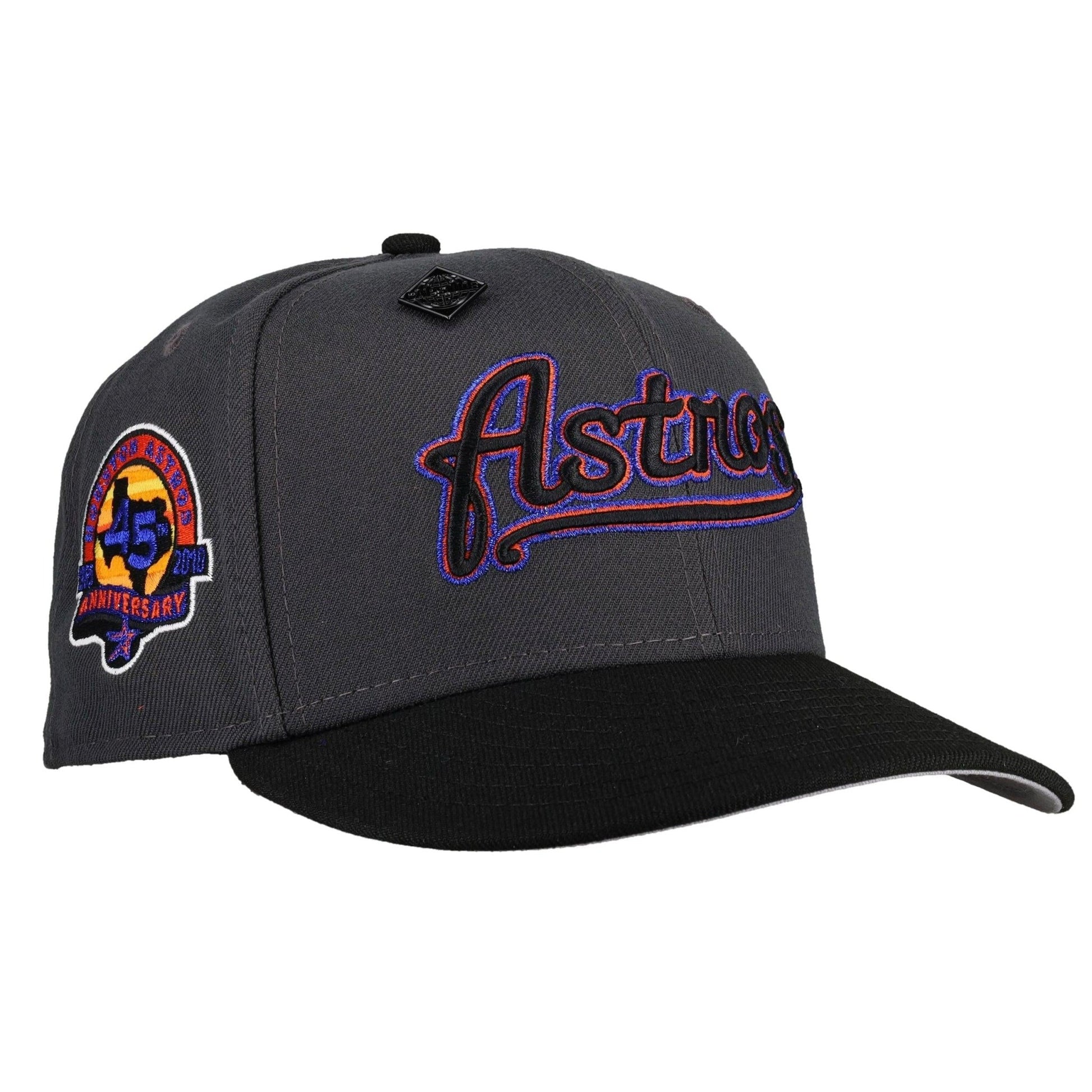 Houston Astros 45th Anniversary Metallic Graphite/Black 59Fifty Fitted Hat - Lucid Soles