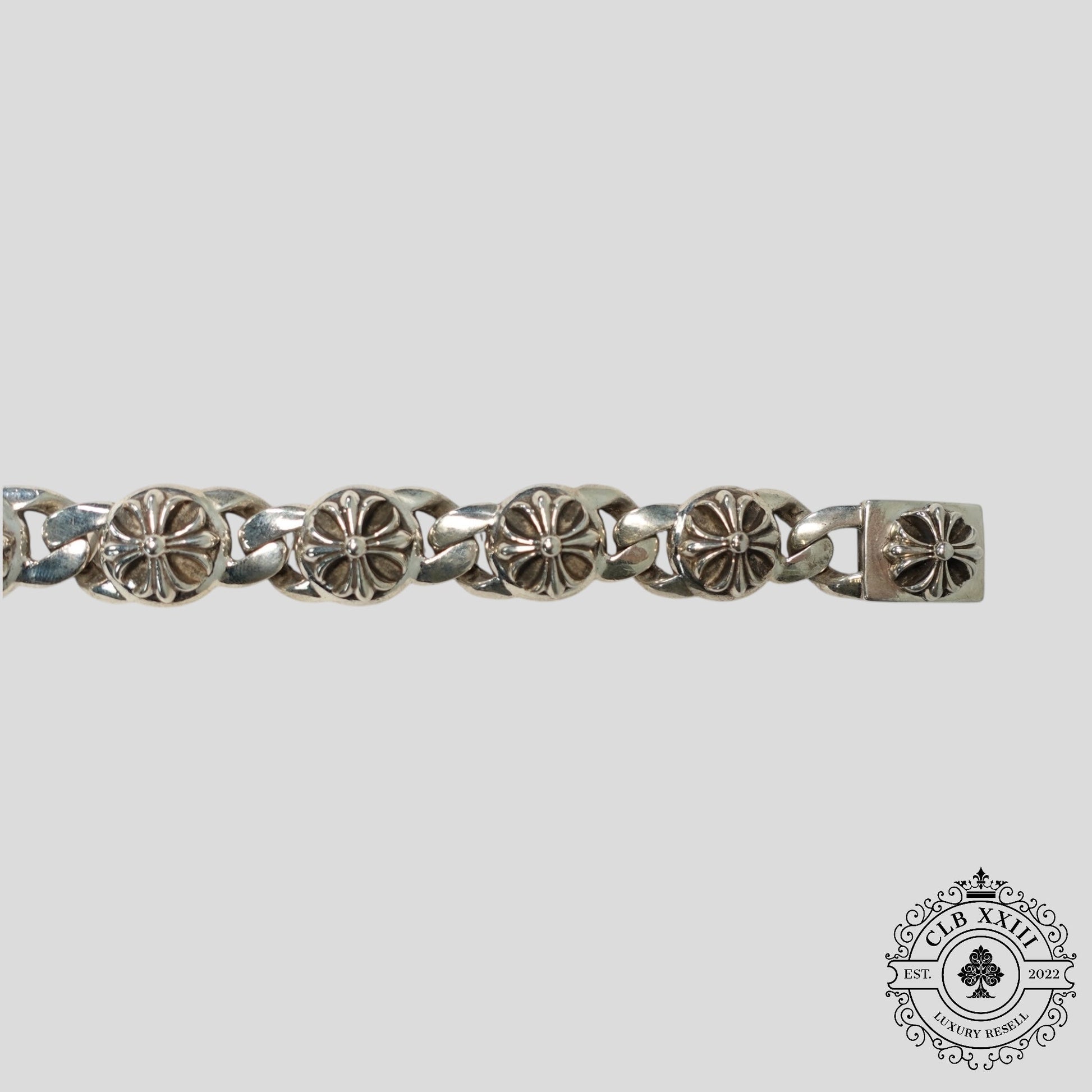Chrome Hearts Cross 6 Link Cuban Bracelet in Silver - Lucid Soles