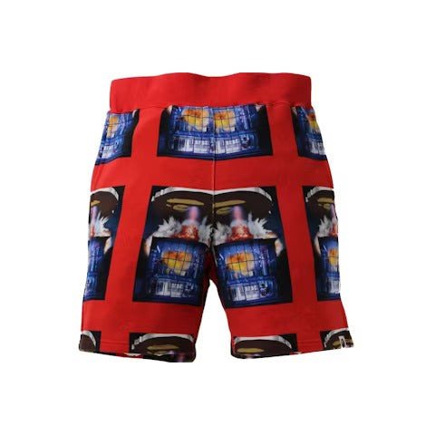 BAPE Invasion Sweat Shorts Red - Lucid Soles