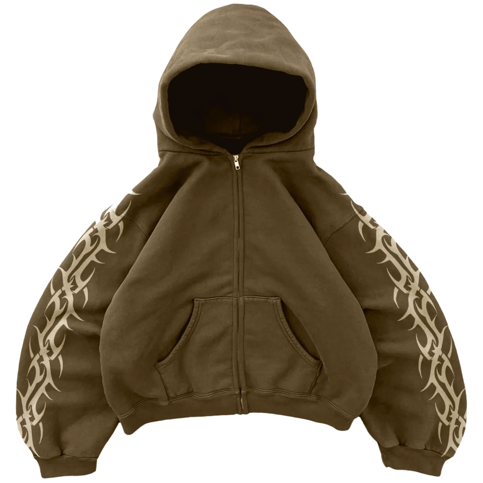 Bravest Tribal Hoodie (Brown) - Lucid Soles