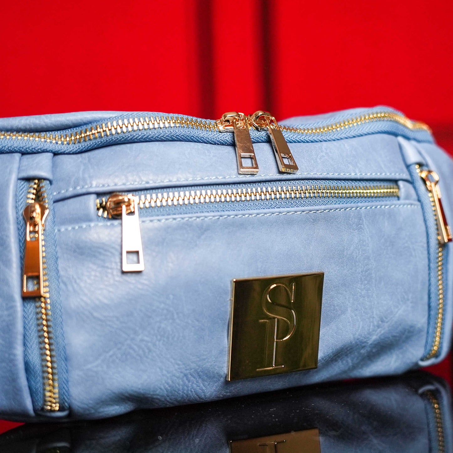 Baby Blue Leather Sling Bag - Lucid Soles
